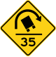 Truck rollover warning with speed advisory, Maryland