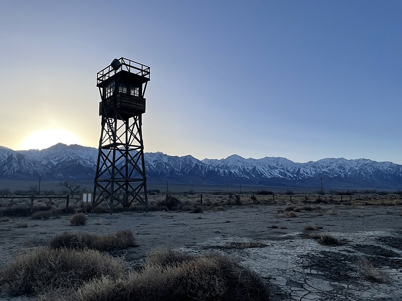 File:Manzanar Watchtower Sunset.jpg