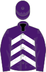 Purple, white chevrons on body