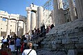 The Propylaea are the gateway to the Acropolis of Athens.