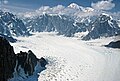 Don Sheldon Amphitheater (formerly Ruth Amphitheater) surrounded by The Rooster Comb, Mount Kudlich, Denali, and Mount Dan Beard