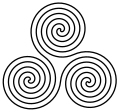 A version of the Neolithic triple spiral symbol