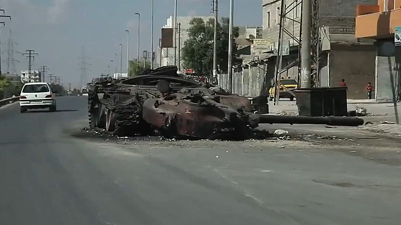 File:Blown out tank Aleppo.jpg