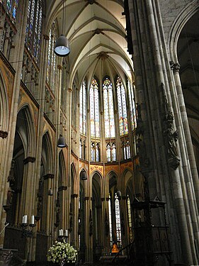 Interior of the Medieval east end, showing the extreme height