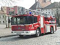 A Mercedes-Benz truck serving as turntable ladder in Kronach/Germany