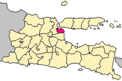 Location within East Java