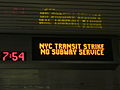 Image 27Metropolitan Transportation Authority (New York) notice of subway closure during the 2005 New York City transit strike.