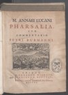 «Фарсалия» Лукана. Титульный лист латиноязычного издания XVIII века