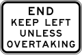 (R6-32) End Keep Left Unless Overtaking