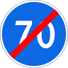 End of 70 km/h minimum speed limit