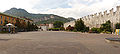 Piazza Fiera, with part of the former city wall on the right-hand side