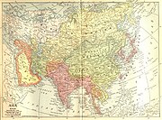 Map of the Republic of China printed by Rand McNally & Co. in 1914. The Republic of China encompassed mainland China while Taiwan was part of the Empire of Japan.