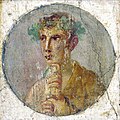 Image 40A fresco portrait of a man holding a papyrus roll, Pompeii, Italy, 1st century AD (from Culture of ancient Rome)