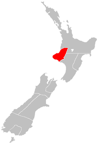 Map showing the boundaries of the Taranaki Province