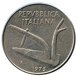 1975 Italian Lira coin