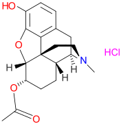 Structure of 6-Acetyldihydromorphine hydrochloride, Cas 63715-94-6.