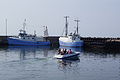 Professional fishing boats at the harbour