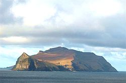 Mykines seen from the east (Sørvágur) in October