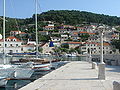 North side of the harbour. The buildings at the harbour are large and spacious, and become smaller as we go uphill.