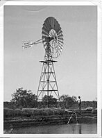 A windmill at the station in August 1946