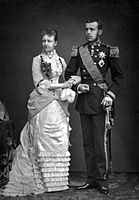 Official engagement photo of Crown Prince Rudolf and Princess Stéphanie of Belgium (1881)