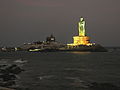 The 133 ft Thiruvalluvar Statue, Kanyakumari at night