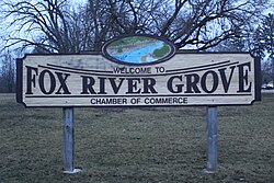 Village sign in Lions Park