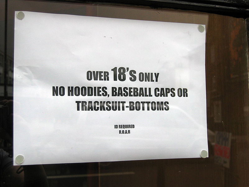 File:No hoodies sign.jpg