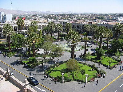 Plaza de Armas de la ciudad de Arequipa.