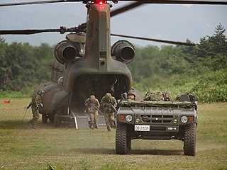 A Chinook on exercises in Japan