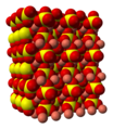 Space-filling model anhydrous CuSO4.