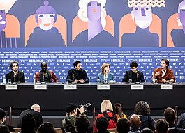 Crew and cast at the Berlin Film Festival