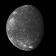 Image of Callisto. The moon was used by the New Horizons team to practice detecting water ice, in preparation for similar experiments at Charon.