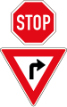 Stop for all directions, then they yield to right