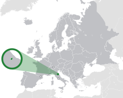 Location of San Marino in Europe