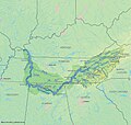 Nashville en mapa del río Tenesí