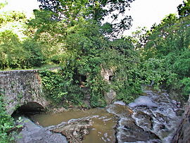 Chautard river with an ancient watermill, in Tourrettes