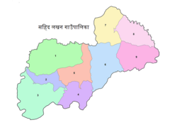 Ward level map of Sahid Lakhan Rural Municipality