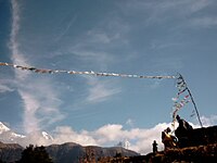 Prayer flags in central Nepal.