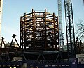 30 St Mary Axe. Start of steelwork Christmas 2001. Taken from Undershaft