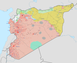 Areas in yellow under SDF control