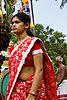 Saree, wrapped around the waistline