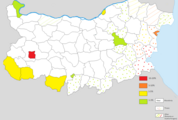 Percentage of foreign-born Bulgarians calculated from the total of the ethnic Bulgarians in 1910