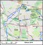 Map 6. Eltham in 2014 Source Open Street Map