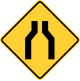 One lane road or road narrows, New York State