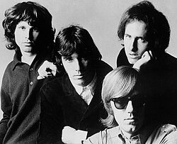 The Doors in 1966. From left to right: Jim Morrison, John Densmore, Ray Manzarek, Robby Krieger