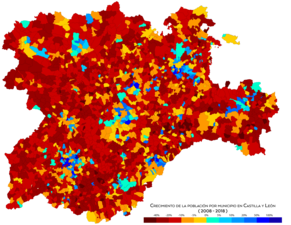 Crecimiento de la población entre 2008 y 2018