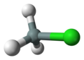 Ball and stick model of chlorosilane