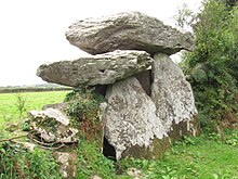 Knockeen Dolmen seen from the front