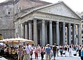 The 2000-year-old Pantheon in Rome, Italy (the tympanum is the area inside the triangular pediment—plain here but was originally decorated)